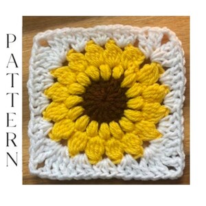 Sunflower Granny Square Crochet Pattern (PDF Pattern)