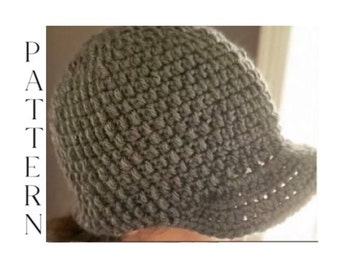 PATTERN: Crochet Beanie Hat with Brim