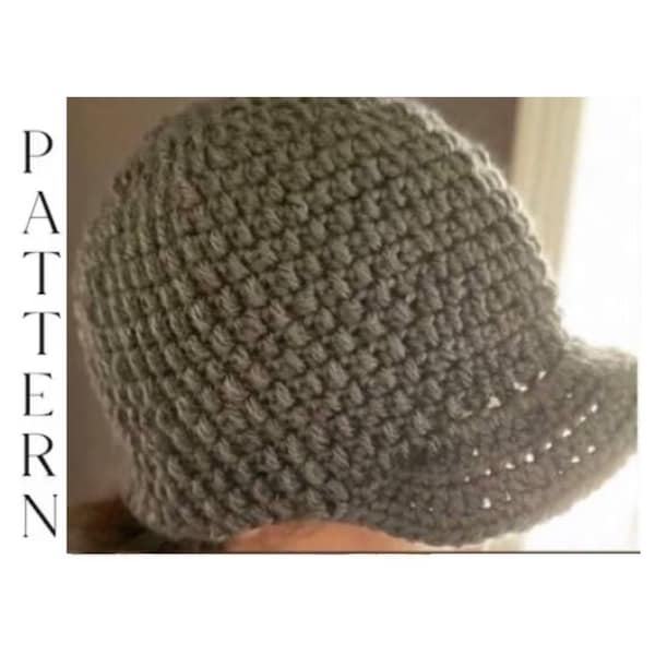 PATTERN: Crochet Beanie Hat with Brim