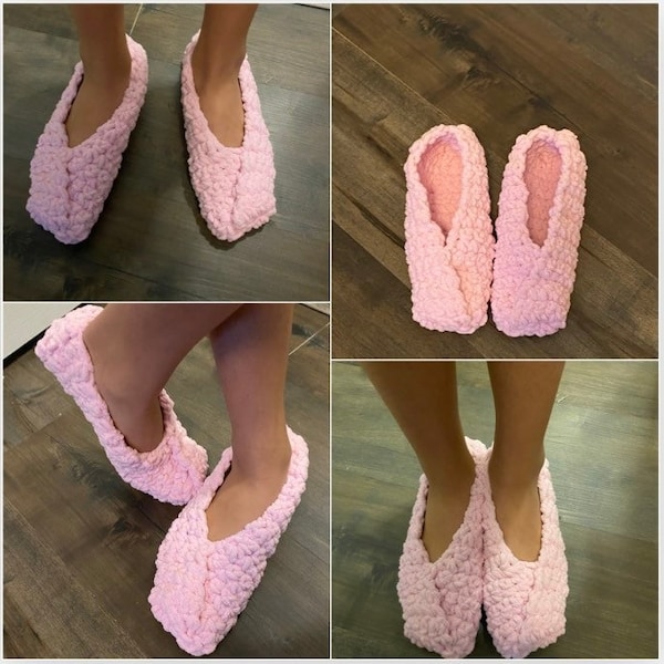 PATTERN:  simple snuggly crochet slippers