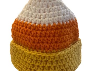 Crochet Candy Corn Beanie Pattern, Baby Toddler Child Sizes (PDF Pattern)