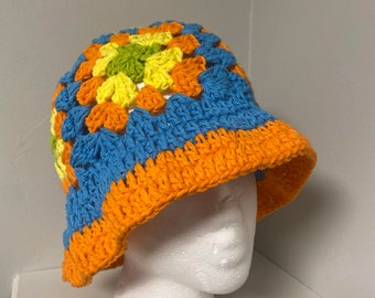 Crochet Granny Square Bucket Hat PATTERN