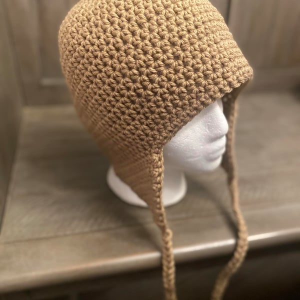 Beanie Hat With Ear Flaps CROCHET PATTERN