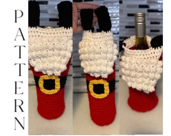PATTERN:  Santa Wine Bottle Gift Bag