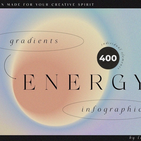 Energy - Abstract grainy gradients infographic collection - Spiritual abstract shapes backgrounds - nature iridescent neutral textures