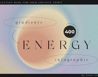 Energy - Abstract grainy gradients infographic collection - Spiritual abstract shapes backgrounds - nature iridescent neutral textures