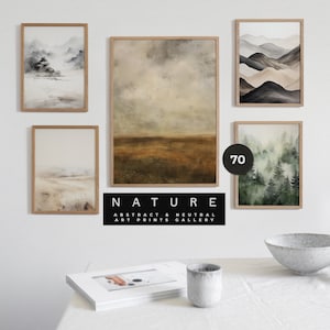 70 impressões abstratas da natureza - arte de parede de paisagem - conjunto de arte de parede de galeria neutra - IMPRESSÕES DE DOWNLOAD DIGITAL - pôsteres de download instantâneo - cenário