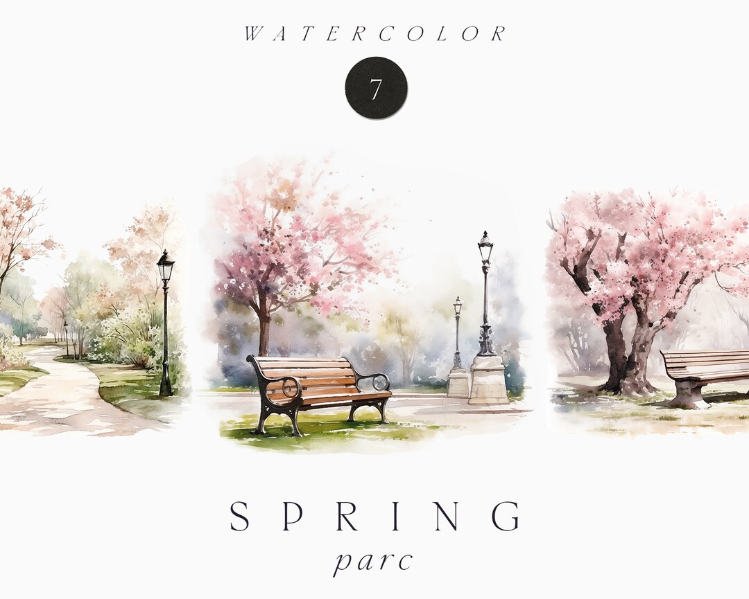 Spring Parc Aquarell Frühling Clipart png - Spring Parc Bank Clipart ...