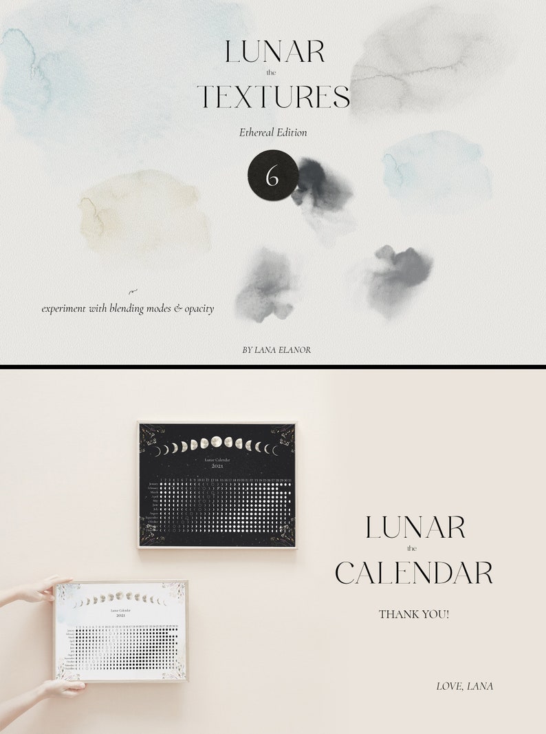 Lunar Calendar 2023 Creator Celestial Clipart Watercolor Etsy Canada