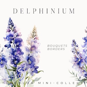 Aquarell Blumen Clipart - Aquarell Delphinium Blumen Clipart png - Lila Blau Aquarell Blumen png für lädt ein - Digitale Clipart png