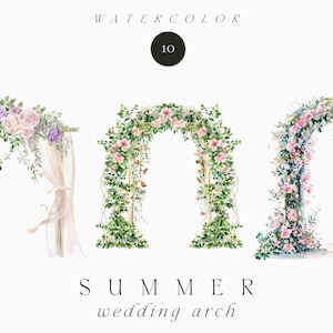 Aquarell Sommer Hochzeit Clipart png - Sommer Hochzeit Bogen Clipart - Aquarell Blumen Hochzeit Bogen Clipart - Kommerzielle Nutzung Clipart PNG