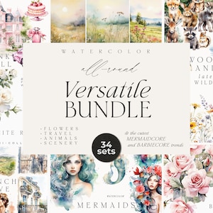 Paquete de imágenes prediseñadas de acuarela - Paquete de imágenes prediseñadas de acuarela floral - Imágenes prediseñadas de boda - Imágenes prediseñadas florales - Imágenes prediseñadas de viajes - Imágenes prediseñadas de animales - Imágenes prediseñadas de naturaleza