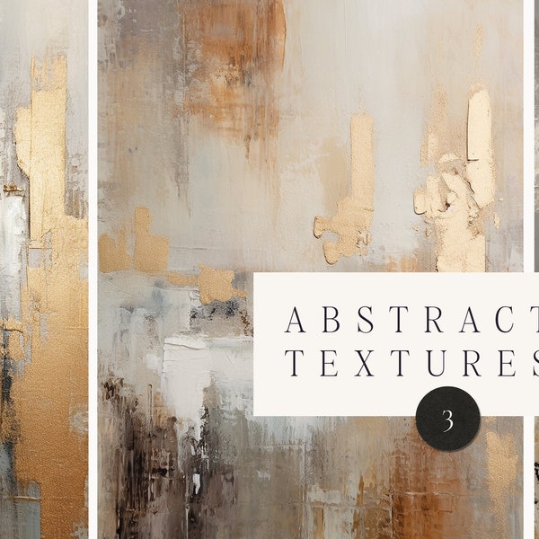 Abstract background - Abstract painting texture - Digital Paper set - Gold abstract background  - Neutral Gold metallic texture clipart