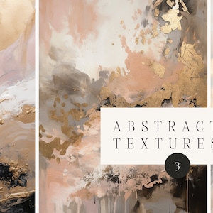 Fondo abstracto - Neutral Blush Pink Gold textura de pintura abstracta - Juego de papel digital - Trazos de oro textura fondo clipart