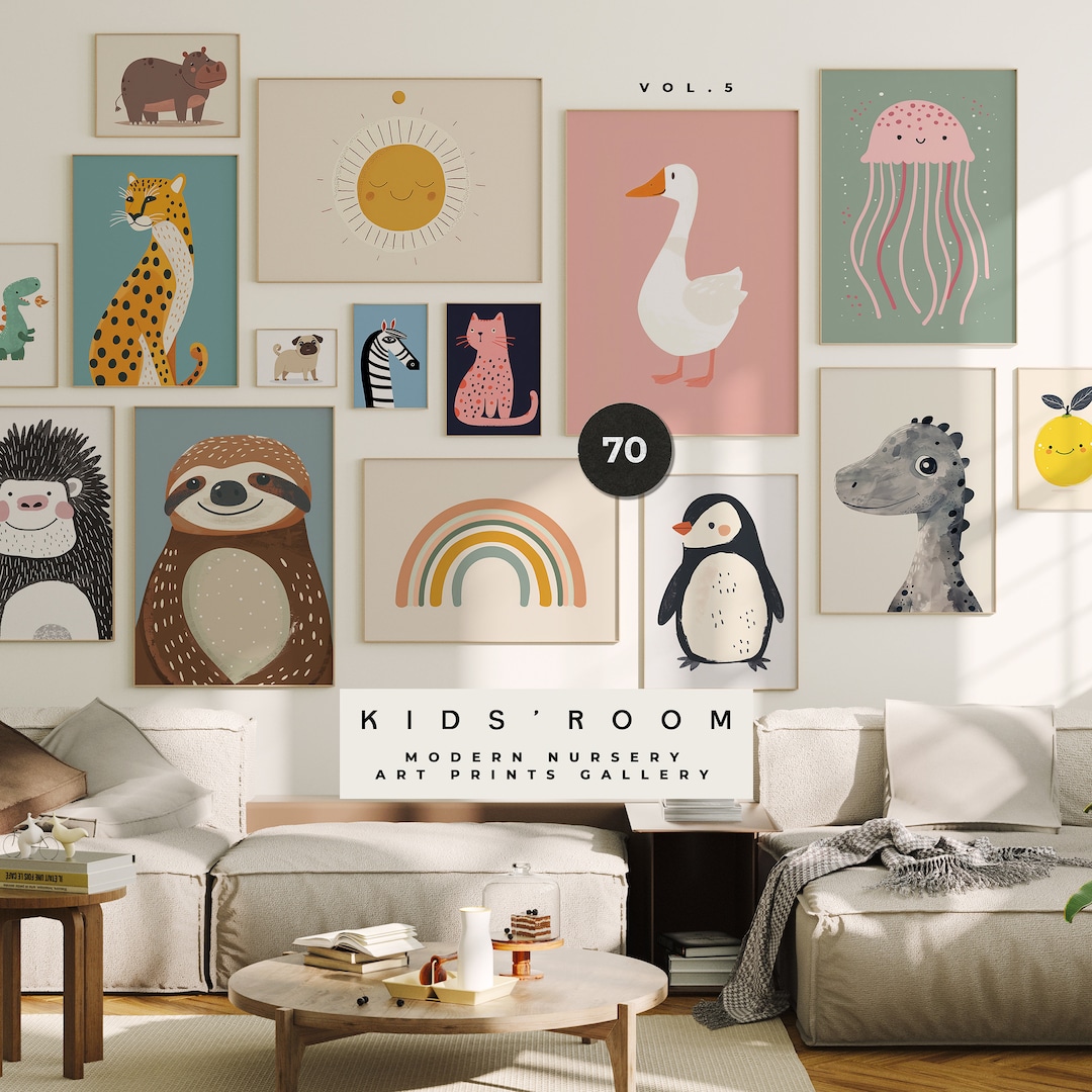 Kids Room Minimalist Wall Art Prints 70 Digital Printable Nursery