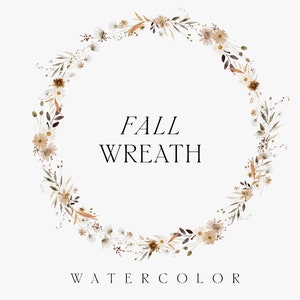 Herfst aquarel krans - Herfst bloemenkrans clipart - Herfst frame aquarel voor bruiloft uitnodiging kaart logo - Digitale clipart PNG