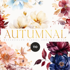 Bundle de fleurs d'automne - clipart floral automne - fleurs automne - fleurs or bordeaux neutres - clipart mariage - clipart à usage commercial png