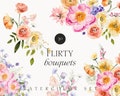Watercolor floral bouquets - Floral clipart png - Spring flowers png - Summer floral clipart wedding invite card logo - Digital PNG clipart