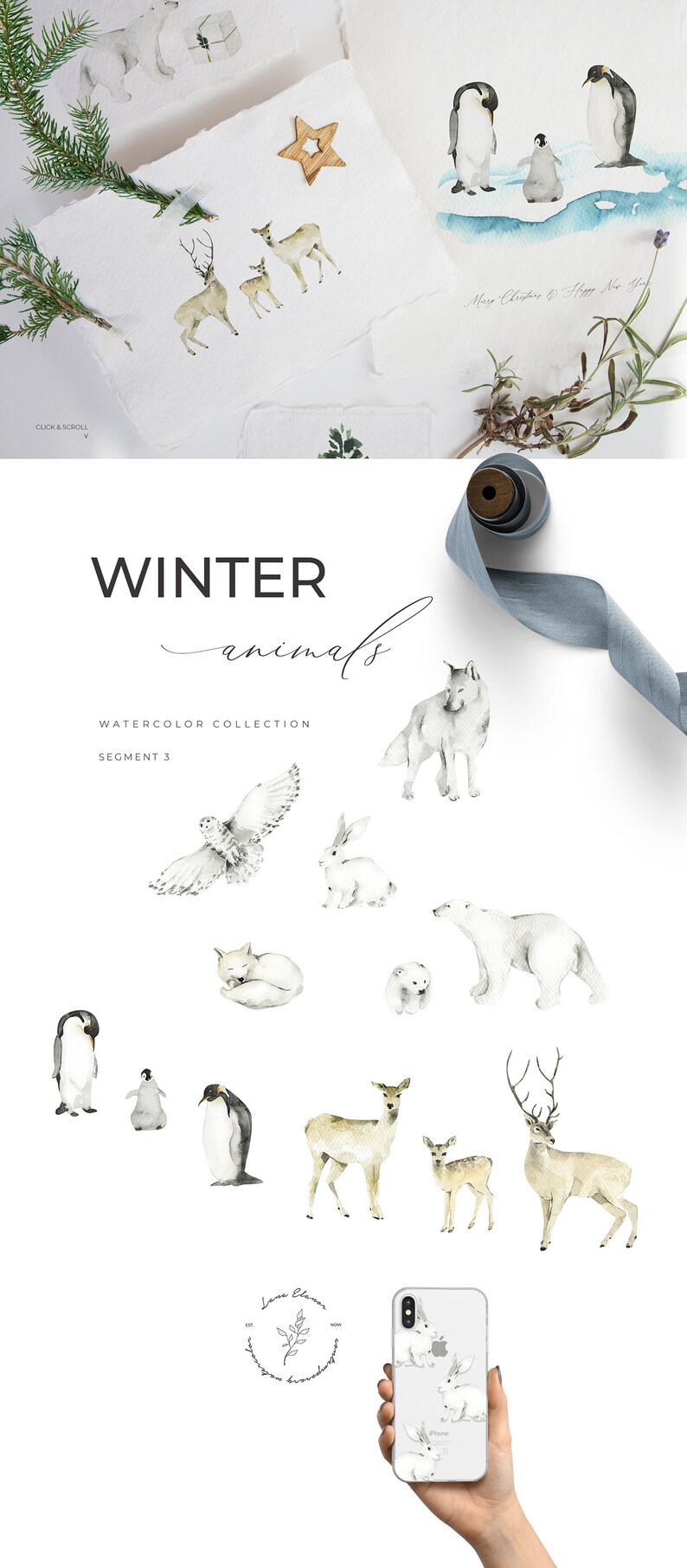 WINTER AESTHETICS Christmas watercolor clipart Winter | Etsy