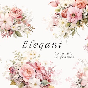 Aquarell Blumen Clipart - Blumen Clipart png - Elegante Blumen Sträuße Hochzeit laden Clipart - Blumen Clipart PNG für kommerzielle Nutzung