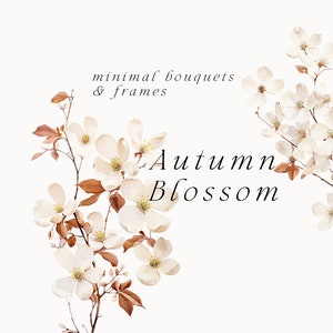 Aquarela Flores clipart png - Outono Mínimo Flores png - Flores de outono png - Buquês convite de casamento clipart PNG para uso comercial