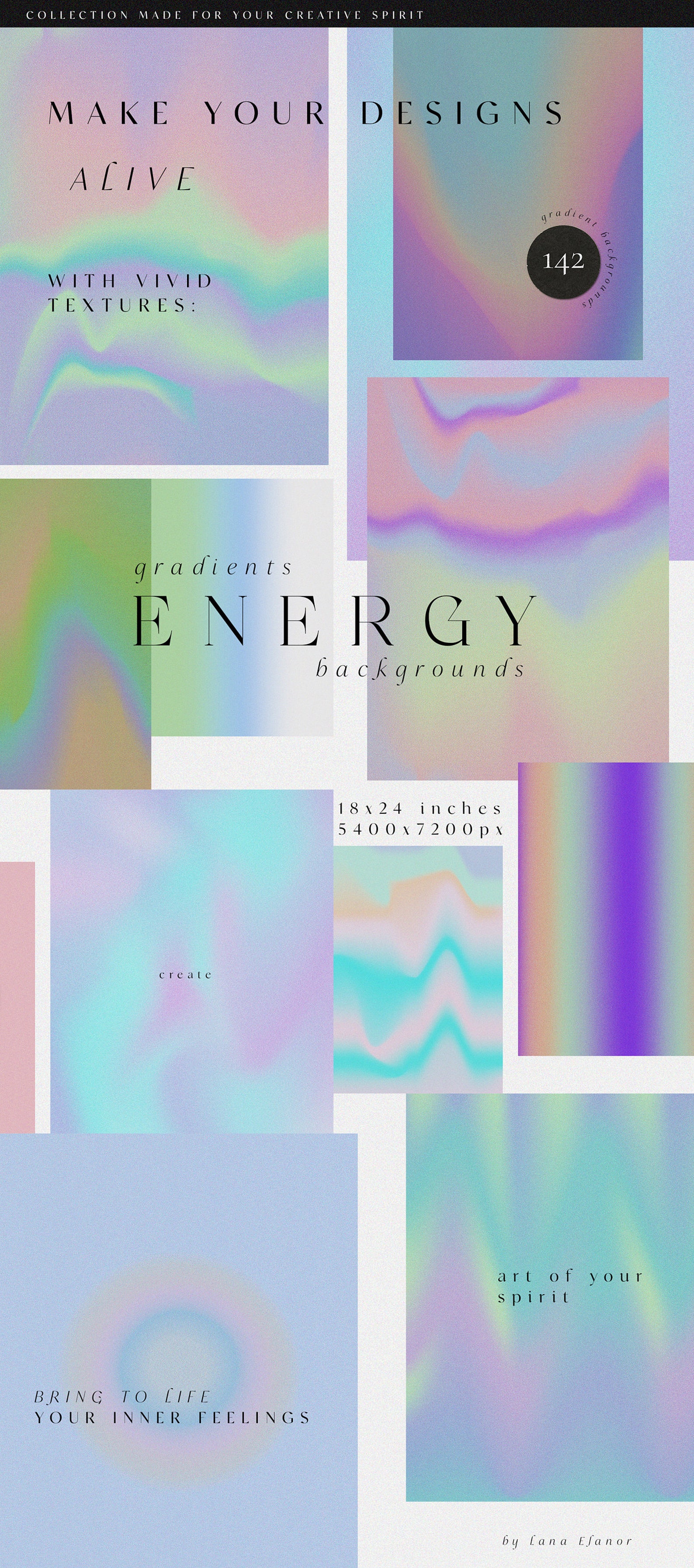 Energy Abstract grainy gradients infographic collection | Etsy