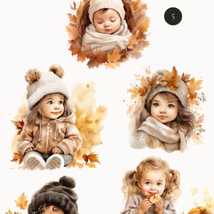 Watercolor Fall Clipart Autumn Clipart Png Autumn Babies Cute Fall ...