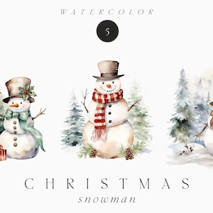 Aquarel kerst clipart-aquarel sneeuwpop clipart PNG-aquarel winter clipart-kerstsneeuwmannen-kerst decor voor kaarten