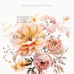 Aquarell Blumen Clipart - Blumen Clipart png - Aquarell Herbststräuße - Hochzeit einladen Clipart - Blumen Clipart PNG kommerzielle Nutzung