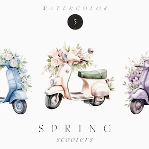 Aquarell Frühling Clipart png - Aquarell Frühling Roller Clipart PNG - Frühling Vintage Roller PNG - Kommerzielle Nutzung Clipart PNG