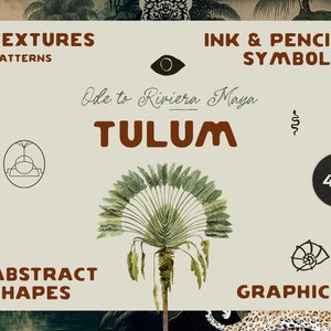 TULUM - ボヘミアン トロピカル クリップアート - ブランド デザイン キット - ロゴ用シンボル png - ウォール アート クリップアート - 抽象的なテクスチャ - デジタル クリップアート PNG