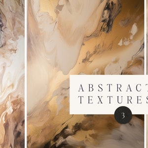 Fundo abstrato - Textura de pintura abstrata Neutral Blush Gold - Conjunto de papel digital - Conjunto de clipart de textura acrílica líquida com traços dourados