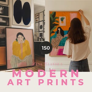 150 MODERN PRINTS - Printable Wall Art - Eclectic Gallery Wall Set - Digital Download - Matisse Picasso Frida Abstract Maximalist Posters