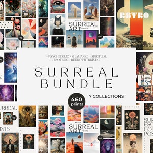 460 Impresiones Surrealistas - Descarga Digital Fondos Surrealistas - Carteles Retro Surrealistas - Impresiones de Arte Psicodélico Arte Surrealista Imprimible - Arte de Pared