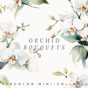 Aquarel Orchid Clipart - Aquarel Bloemen clipart png - Orchid bloemen - Aquarel Orchid boeketten clipart png - Digitale clipart PNG