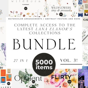 BUNDLE vol. 3 - Watercolor clipart bundle - Whole Store Bundle - Black Friday Discount Graphic Bundle - Floral Clipart - Digital clipart PNG