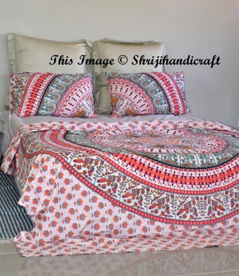 Bohemian Doona Duvet Cover Queen White Hippie Dorm Decor Etsy