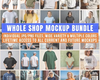 Whole Shop Mockup Bundle, Entire Shop Bundle, Full Access Shop Pass, Bella Canvas Bundle, Gildan Bundle, Comfort Colors Bundle, Male Bundle