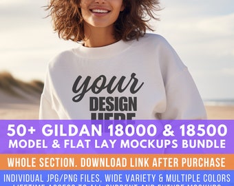 Gildan 18000 Mockup Bundle, 18000 Sweater Bundle, Gildan Model Mockups, Whole Section Bundle, Lifestyle Mockups, Sweatshirt Mockup Photos