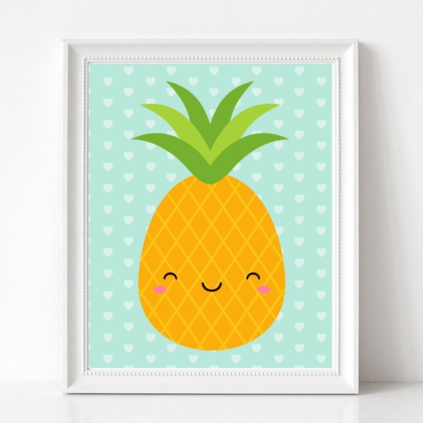 Pineapple art print,nursery decor,pineapple gifts,girls room decor,baby shower gift,baby girl,print,large wall art,home decor,nursery prints