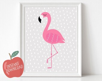 Flamingo print,printable wall art,wall hanging,nursery wall art,digital download,nursery decor,flamingo,wall decor,pink,baby girl,poster,art