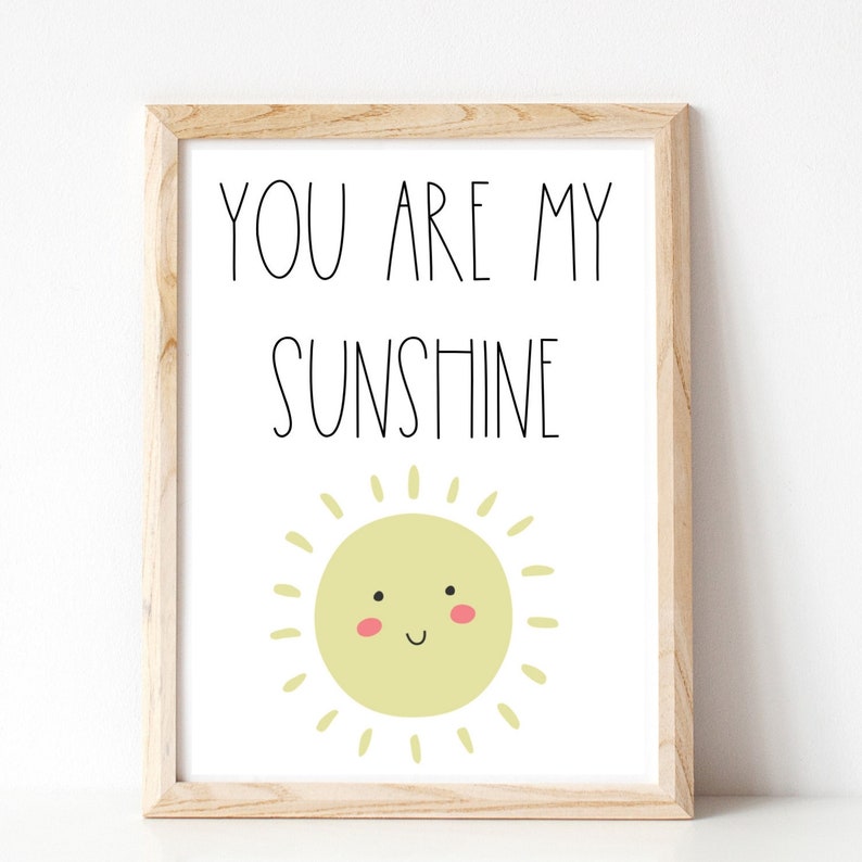 You Are My Sunshine Art Printnursery Decorkids Room Etsy UK
