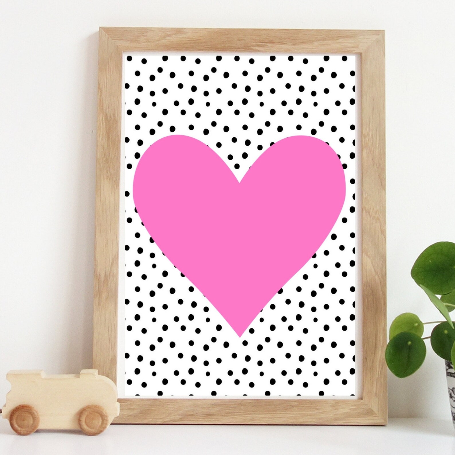 Pink Heart Wall Artnursery Printkids Room Decornursery Etsy UK