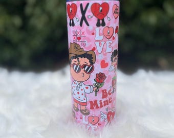 Vaso de San Valentín con el personaje de Bad Bunny: ¡un regalo lindo y elegante para fanáticos, novias o para ti mismo!
