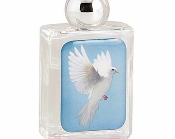 Holy Spirit Glass Holy Water Bottle - 2 1/2" Tall