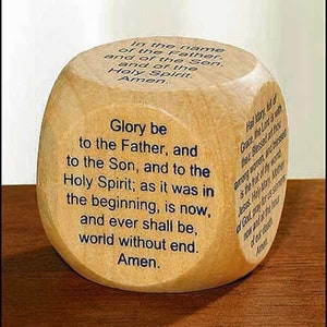 Favorite Catholic Prayers Wooden Prayer Cube