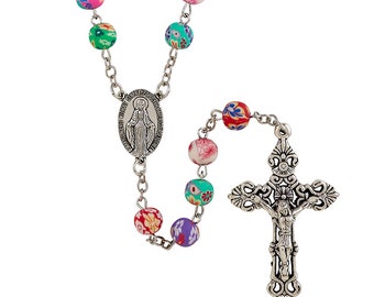 8mm Floria Bead Rosary With Gift Bag