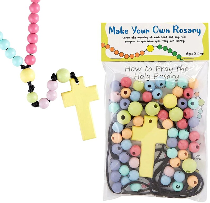 Make Your Own Beaded Rosary Kit Pastel Colors 20 Etsy