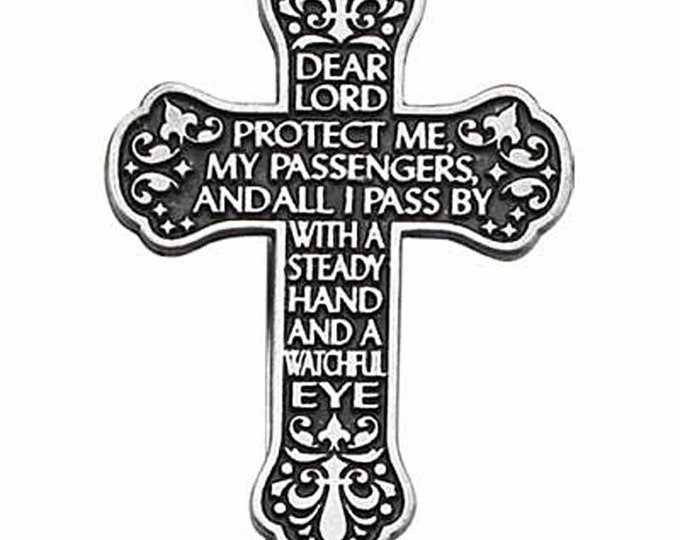 Motorist Prayer With Cross Visor Clip Etsy