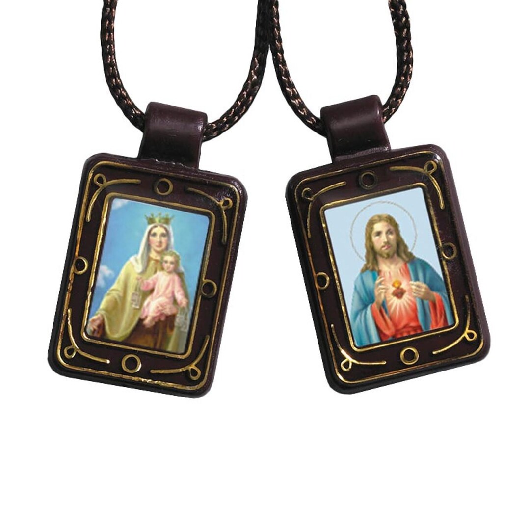 Our Lady of Mt. Carmel / Sacred Heart Scapular 1/2 Panel 14 1/2 Cord - Etsy